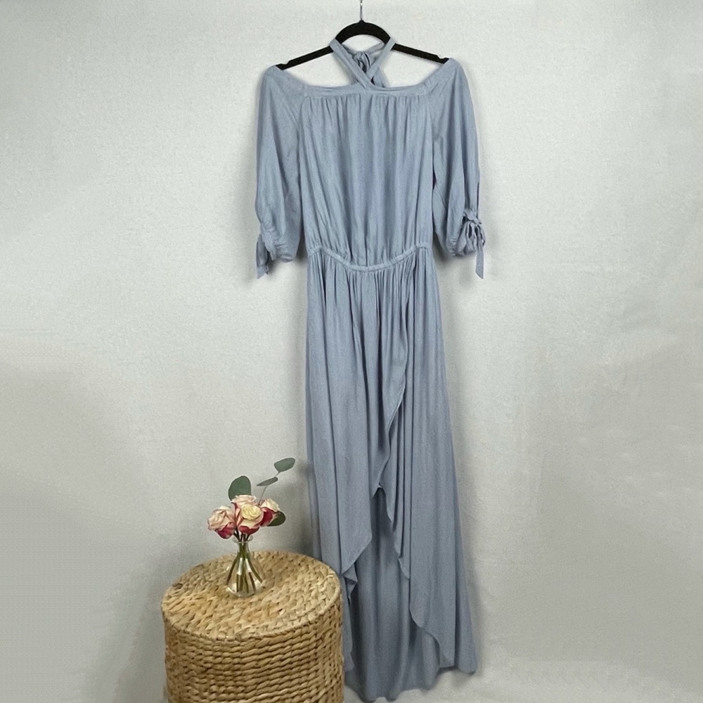 AE FLOWY HIGH LOW COLD SHOULDER DRESS Sz L